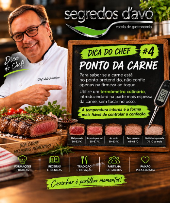Ponto da carne — dica de cozinha do Chef Luisfrancisco
