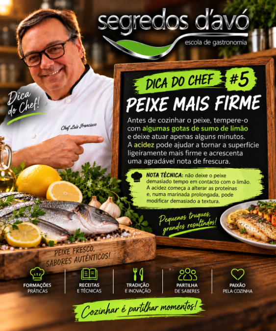 Peixe mais firme — dica de cozinha do Chef Luisfrancisco