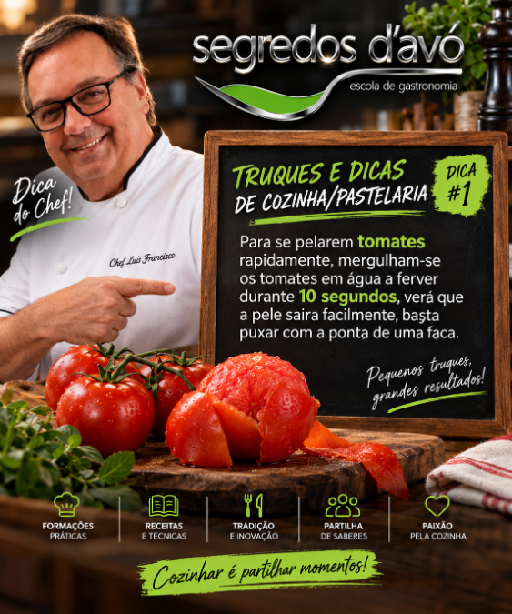 Pelar tomates rapidamente — dica de cozinha do Chef Luisfrancisco